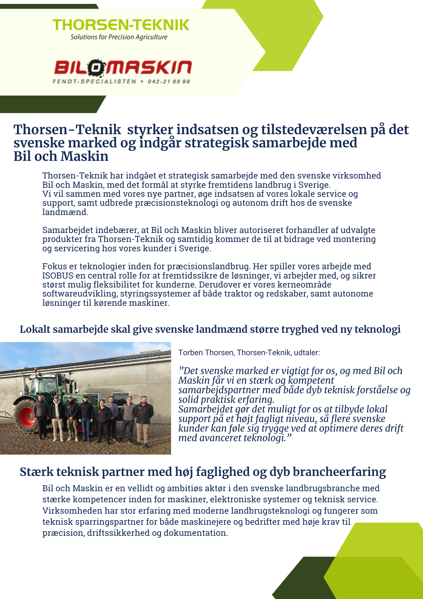 Thorsen-Teknik indgår samarbejde med Bil Och Maskin' (1)